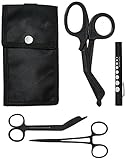 Rescue Essentials Shears EMT/Scissors Combo Pack with Holster, Tactical All Black