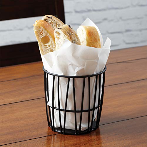 G.E.T. Enterprises Black Round Metal Wire Breadstick Holder Iron Powder Coated Specialty Servingware Collection 4-32038 (Pack of 1)