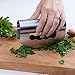 Mezzaluna - Salad Chopper knife with Double Blade Protective Covers - Multipurpose Premium Stainless Steel Herb Chopper Mincing knife by Silchef