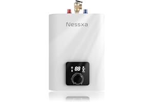 NESSXA 2.65 Gallon Electric Mini Tank Water Heater, 110V 1500W Instant Hot Water Heater, Compact Electric Storage Water Heater, Point of Use On Demand Under Sink Water Heater for Home Kichen Bathroom