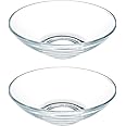 FOYO Clear Glass Bowls 15oz, Cereal Bowls, Pasta Bowls, Glassware Soup Bowls, Dessert Bowls, Salad Bowls, Mixing Bowls 7 inch Set of 2