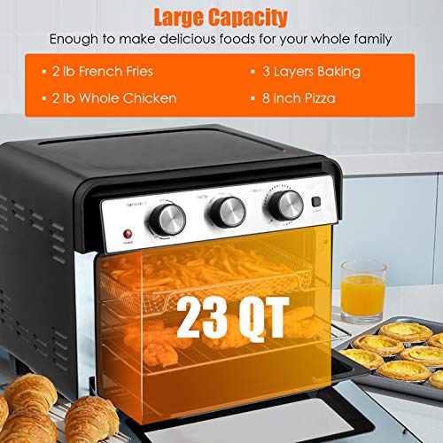 COSTWAY Air Fryer Toaster Oven, 6in1 Convection Air Fryer Oven, with