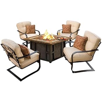 Amazon Com Cc Outdoor Living 5 Piece Stone Rectangular Gas Fire