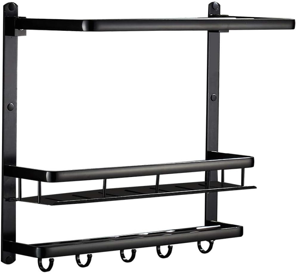 FREEDROM Espacio nórdico Aluminio Negro baño Estante de baño ...