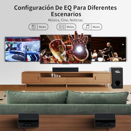 AUDISHAKO Barra de Sonido para TV Juegos de PC, Soundbar Subwoofer 5.1 Teatro En Casa Bass Boost Bluetooth 5.3, HDMI ARC/AUX, Control Remoto,Home Theater TV 5.1 BM-880