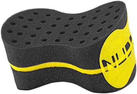 New Oval Double Side Two in One, Big and Small Holes The Original NuDred Twist Hair Sponge Afro Braid Style Dreadlock Coils Wave Hair Curl Sponge Brush (Black)