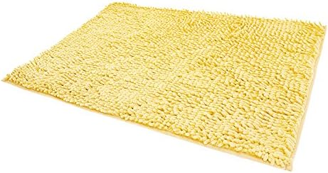 RoomDiary Non Slip Absorbent Bath Mat Bathroom Shower Rugs Carpet Machine Washable-Yellow