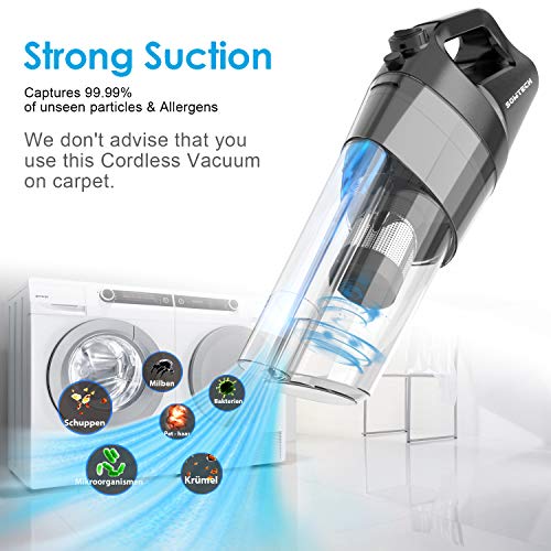 oneday Handheld Vacuum Cordless Hoover Rechargeable Stick Vacuum Cleaner Cyclonic Suction Low-noise with 6 Accessories
