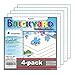 Brickyard Building Blocks Compatible Baseplate - Pack of 4 Large 10 x 10 Inch Base Plates for Toy Bricks, STEM Activities & Display Table - White