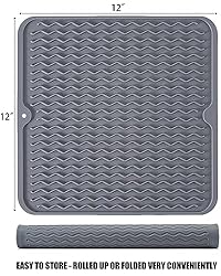 Silicone Dish Drying Mat, Non-Slip Easy Clean Sink