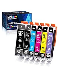 E-Z Ink (TM) - Cartucho de tinta compatible para Canon PGI-280XXL CLI-281XXL PGI 280 XXL CLI 281 XXL para usar con PIXMA TS9120 TS8120 TS8220 (PGBK, negro, azul fotos, cian, magenta, amarillo) 6 unidades