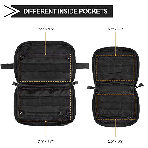 FUNANASUN Admin Molle Pouch, Tactical Utility Bag EDC EMTAttachment Pouches Compact Water-Resistant Pouches Multi-Purpose Tool Packs