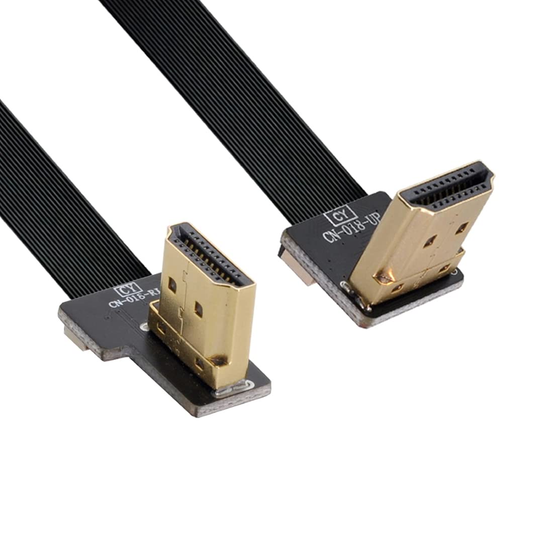 ChenYang CY Type A HDMI Male Upward Angled 90 Degree to HDMI Male Right Angled 90 Degree HDTV FPC Flat Cable 50CM for FPV HDTV Multicopter Aerial Photography