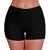 Halcurt Women's 3" High Waisted Swim Board Shorts (Available in Plus) Beach Quick Dry Boyshorts Swimsuit Bottoms