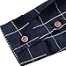 LOCALMODE Men's 100% Cotton Long Sleeve Plaid Slim Fit Button Down Dress Shirt,Navy Blue,Large