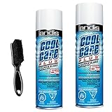 Andis Clipper Care Kit, 2 Cool Care Plus 15.5 oz With A BeauWis Blade Brush