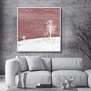 Framed Canvas Home Artwork Decoration A Lonely Tree Canvas Wall Art for Living Room, Bedroom - 16x16 inches