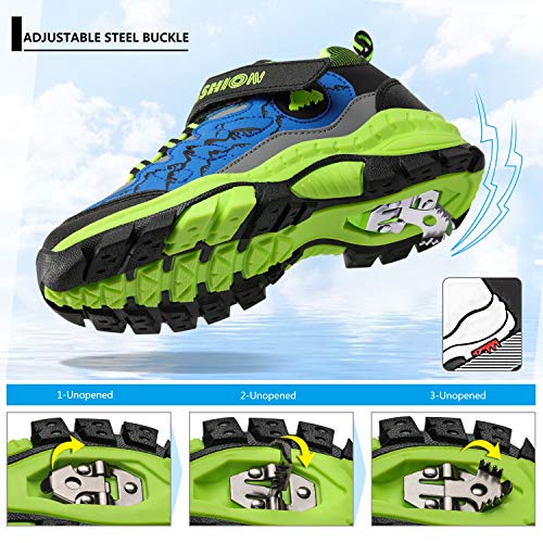 Kids Hiking Shoes School Athletic Tennis Sneaker Slip Resistant Steel Buckle Sole Walking Running Climbing Trekking Sneakers for Boys Girls