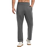 baleaf Men's Fleece Lined Pants Waterproof Sweatpants with 3 Pockets Open Bottom Winter Thermal Athletic Pants