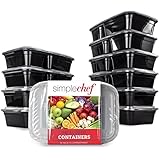 Simple Chef Meal Prep Food Containers - Set of 10