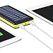 Antun Solar Charger Battery Pack 22400mAh High Capacity Power Bank Solar Power Bank Dual USB Charging Port Power Indicator With LED Flashlight and Charge Protection(Yellow)