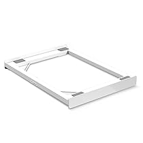 Meliconi Torre Slim L45, Kit di Sovrapposizione Lavatrice Asciugatrice Universale per ELETTRODOMESTICI SLIM, premontato, Cinghia di Sicurezza con Fibbia in Metallo Inclusa, Portata 250 Kg, Bianco