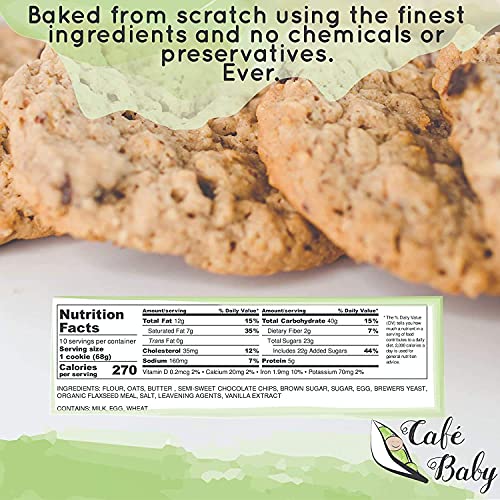 Café Baby Chocolate Chip Lactation Cookies for Breastfeeding Large