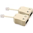 GLE2016 In-line DSL Splitter Adapter with Noise Filter for Telephone Phone Fax Accessory (Pack of 2)