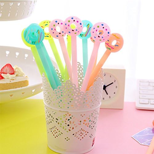 Happy Star® Lovely Doughnut Food Novelty Ballpoint Gel Pens Cute Funky School Supply Party Gift Bag Fillers (Assorted 4 pc)