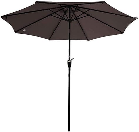 Amazon Com Yescom 9ft 32 Solar Powered Led Light Outdoor Patio Umbrella With 8 Rib Crank Tilt For Table Market Beach Pool Cafe Deck Garden Outdoor
