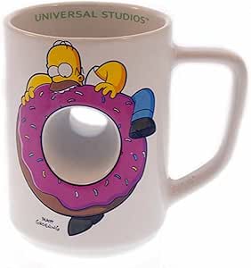 Amazon Com Exclusive Universal Studios The Simpsons Ride Homer Simpson Doughnut Ceramic Coffee Cup Mug Kitchen Dining
