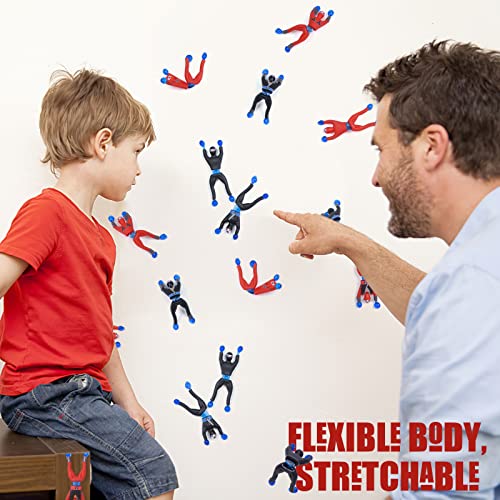 Shindel 42PCS Ninja Toys, Sticky Men Wall Climbing Ninjas with DIY Stickers Stretchy Climbers Window Crawlers for Party Favor Tricky Novelty Toys for Kids
