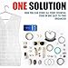 Regal Bazaar Jewelry Organizer – Dual-Sided Accessory Holder and Hanging Closet Storage Unit – Includes Metal Hanger, 29 Pockets and 18 Hook and Loop Tabs (White)