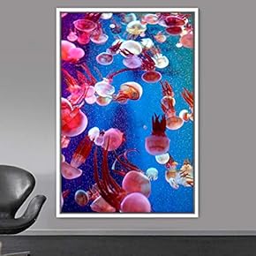 signwin Framed Canvas Wall Art Jellyfish Bedroom Colorful...