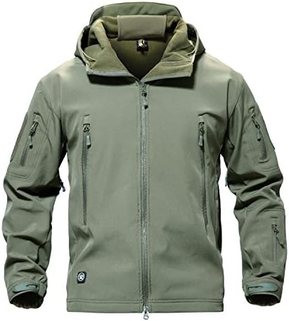 Nicholas Wit Men Waterpoof Tactical Camouflage Army Hoody Jacket Winter Coat Gray XXXL