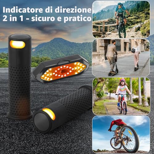 FXINRUIA E Scooter Arrow Handle with Light & USB Remote Control, 2 Arrows Control Scooter for Xiaomi M365/Pro2/1S Ninebot ES1/ES2/ES4/G30, Scooter Accessories