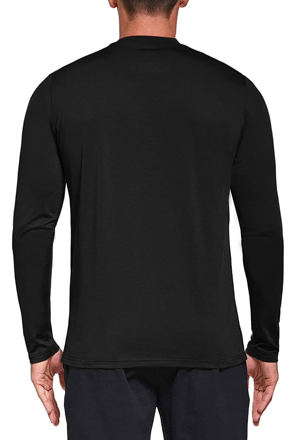 Herren 3er Pack Langarmshirt T-Shirts, UPF 50+ UV Schnelltrocknend Funktionsshirt Laufshirts, Atmungsaktiv Langarm Sportshirt Gym Outdoor Workout Fitness Oberteil Black/White/Grey-3P01-L 6