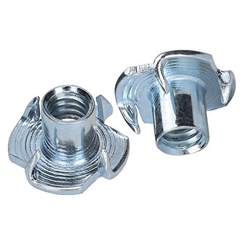 World 9.99 Mall T-Nuts, 1/4-20 T-Nut Pronged Tee Nut for Wood, climbing hold, Cabinetry|Carbon Steel and Zinc Plated Steel Material - Thumbnail 4