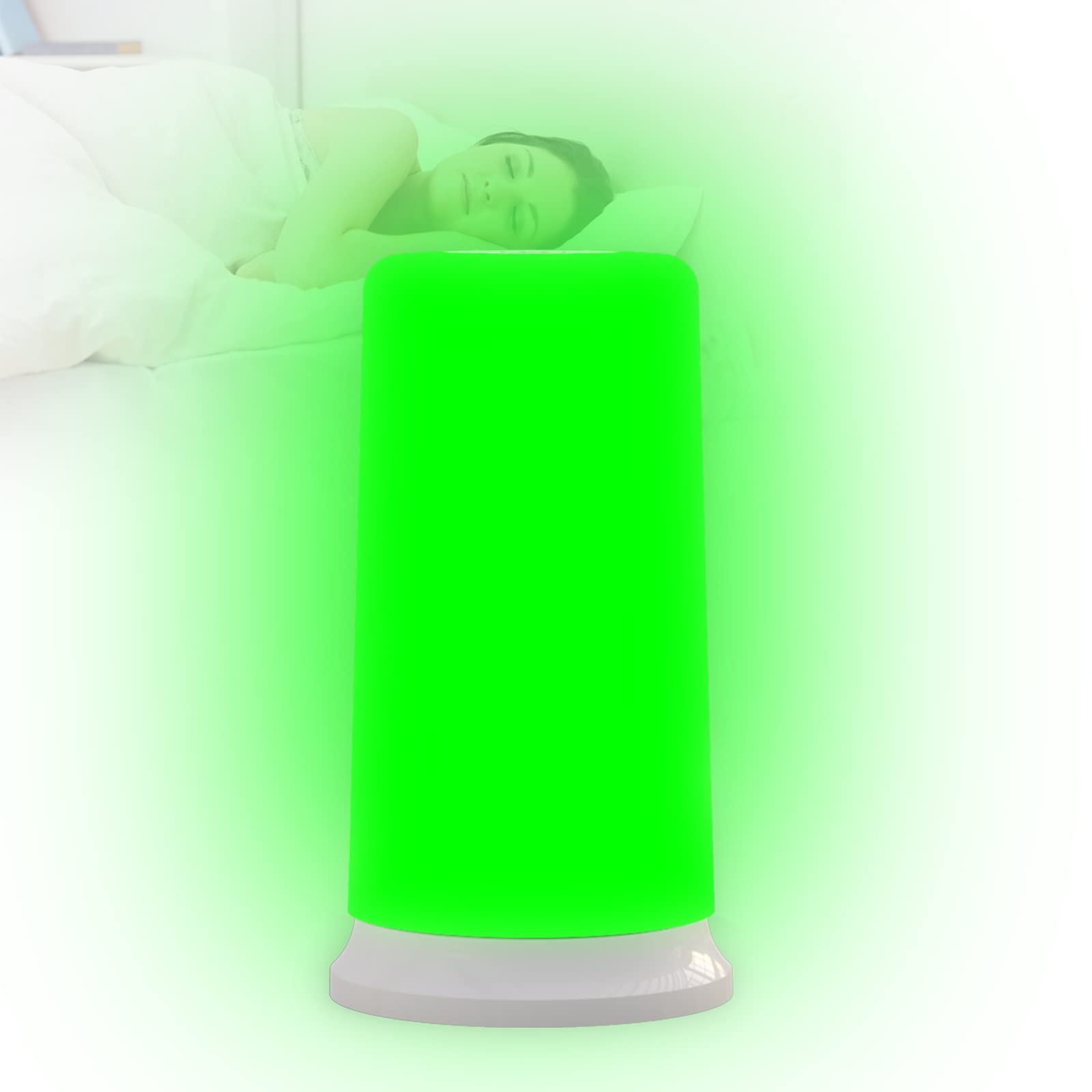 KTS Green Light Therapy Lamp for Migraines, Headaches, Insomnia, Light Sensitivity, Anxiety, Narrow Band Green LEDs. Soft Green & White Mode, Dimmable Therapy Lamp for Fast Asleep