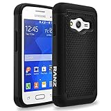 Samsung Galaxy Ace 4 Lite Case, RANZ Black Heavy Duty Dual Layer Armored Hybrid Case Cover For Samsung Galaxy Ace 4 Lite G313ML
