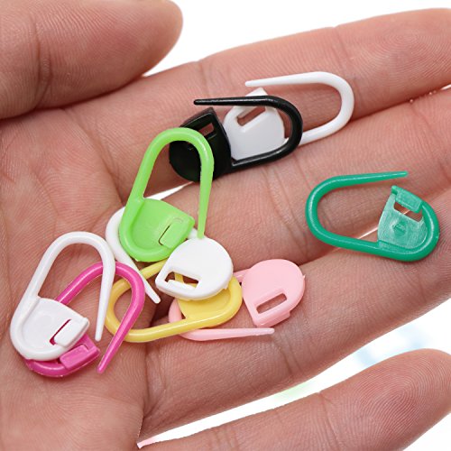 VAPKER 150PCS Knitting Stitch Markers Counter Crochet Locking Stitch Needle Clips 10 Assorted Colors