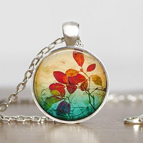 Colors of the Season Pendant Autumn Necklace Round Handmade Jewelry