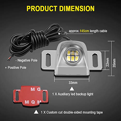 Auxiliary Reverse Light Bulb,LEADTOPS Mini Universal Super Bright Backup Parking LED Light Lamp Waterproof, Backup camera Illumination for Truck Vehicle,Enhances camera performance at night