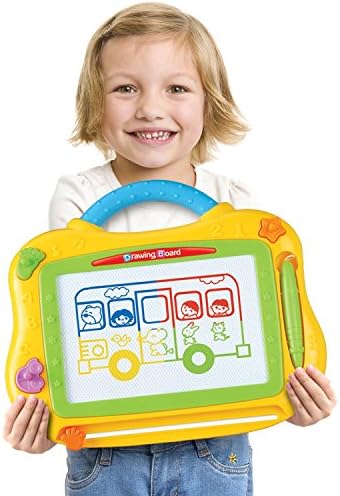 Gecko Toys Magnetic Drawing Board for Kids, Etch a Sketch Board with 4 Color Display. Learning and Creative Toys for 3+ Years oddlers