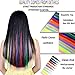 Hawkko 20PCS Colored Clip in Hair Extensions 22 Inch Colorful Straight Party Highlights Multi-Colors Synthetic Hairpieces for Women Girls