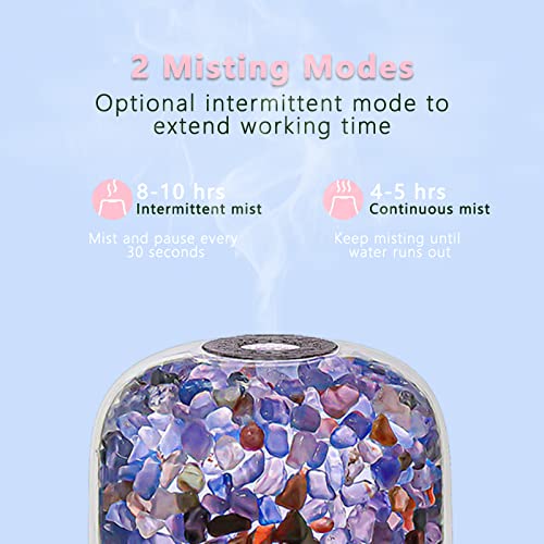 ZqLotXiao Essential Oil Diffusers - Blue Healing Crystal Aromatherapy Diffuser & Cool Mist Humidifier & 7 Colors LED Light ,120ml Ultrasonic Aroma Diffusers for Home Bedroom Small Room