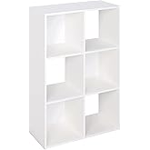 ClosetMaid Cubeicals 6 Cube Storage Shelf Organizer Bookshelf, Stackable, Vertical or Horizontal, Easy Assembly, Wood, White Finish