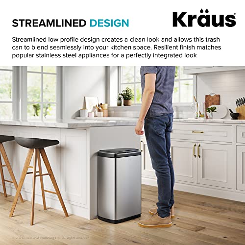 Kraus GarbagePro Rectangular 13 Gallon HandsFree Motion Sensor Trash