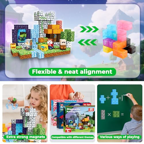Magneverse 200 Piece Magnetic Construction - Forest Adventure Set - Educational Building Toys 3 4 5 6 7 8 9 Years - Magnetic Blocks Montessori, STEM Gift for Girls and Boys