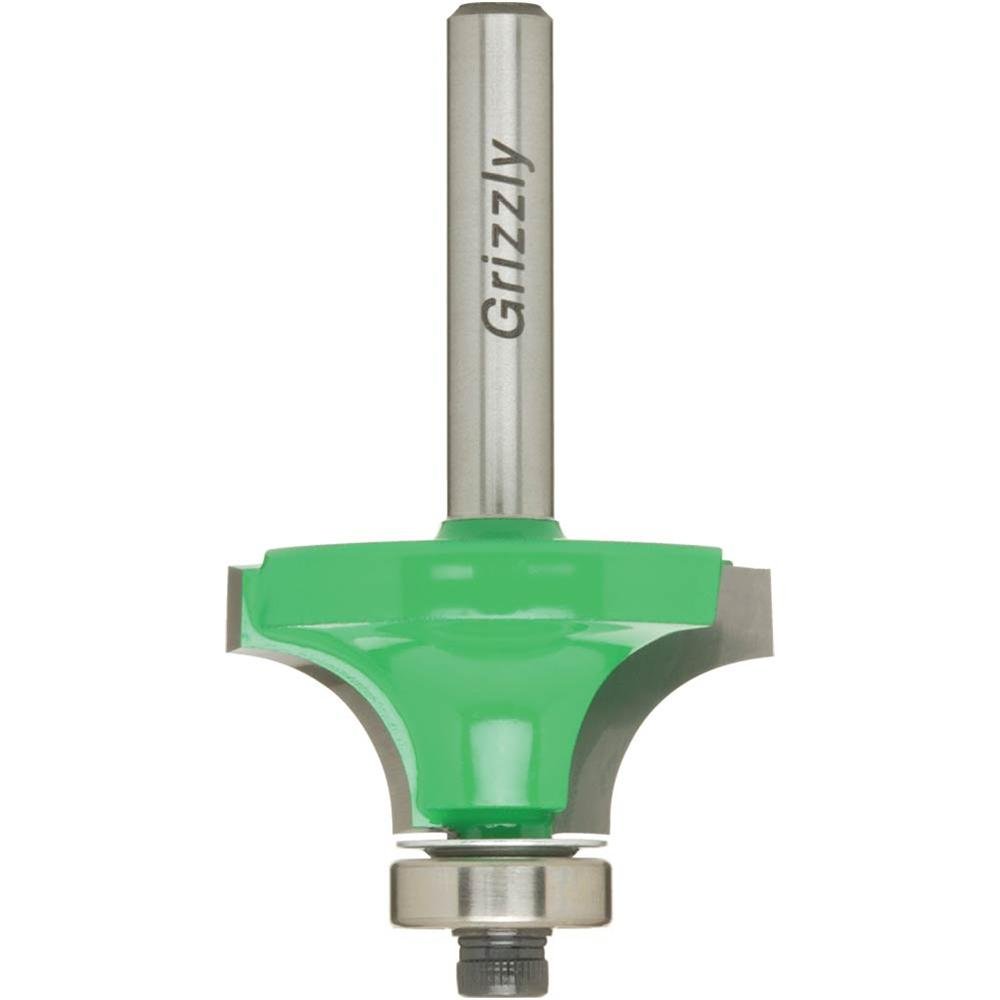 Grizzly C1718 3/8Inch Radius AntiKickback Roundover Bit, 1/4Inch
